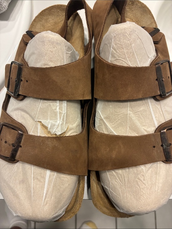 Birkenstock Brown Suede Double-Strap Sandals